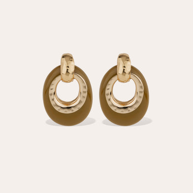 Boucles d'oreilles Selva petit modèle - Kaki