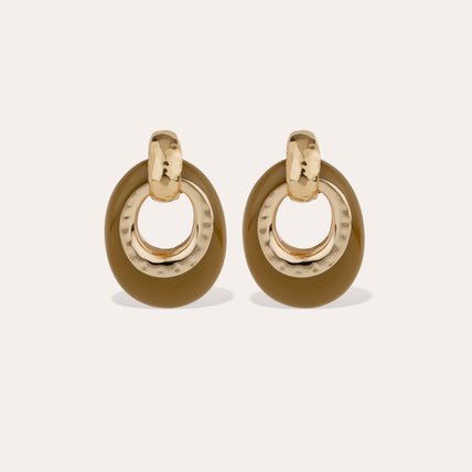 Boucles d'oreilles Selva petit modèle - Kaki