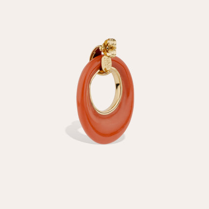 Boucles d'oreilles Selva grand modèle acétate - Corail