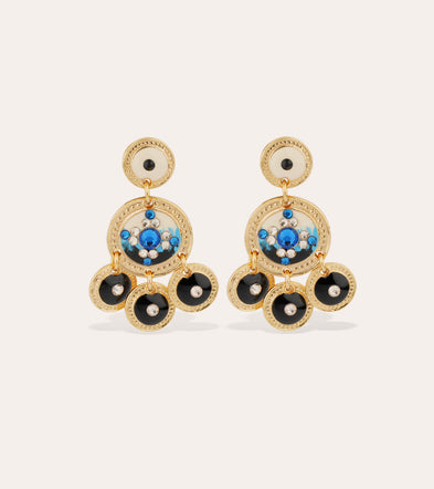 Boucles d'oreilles Sequin émail deux rangs