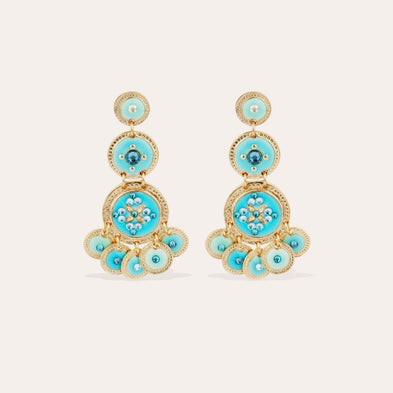Boucles d'oreilles Sequin émail trois rangs