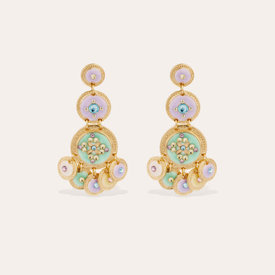 Boucles d'oreilles Sequin émail trois rangs