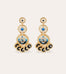 Boucles d'oreilles Sequin émail trois rangs