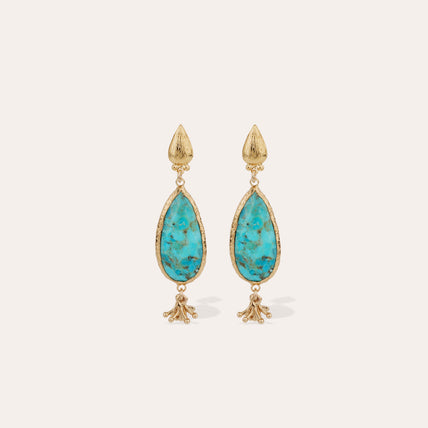 Boucles d'oreilles Serti Goutte petit modèle - Turquoise