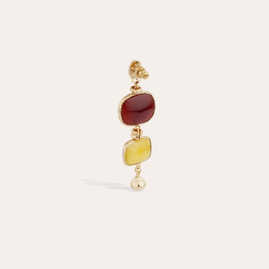 Boucles d'oreilles Silène - Calcite rouge & jaune