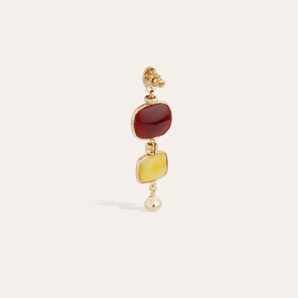 Boucles d'oreilles Silène - Calcite rouge & jaune
