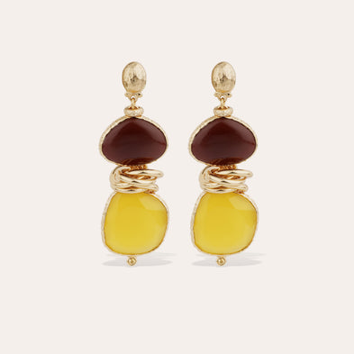 Boucles d'oreilles Sirena - Calcite jaune & rouge