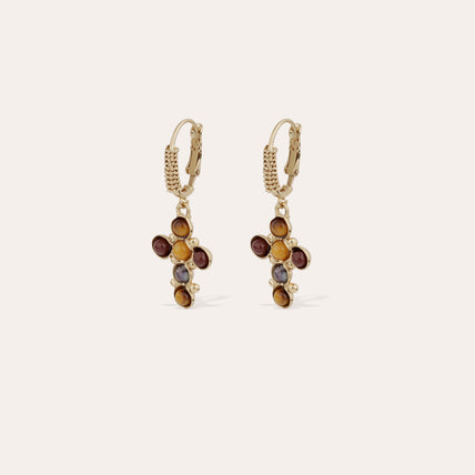 Tao Cruzita Earrings - Tiger's Eye & Carnelian