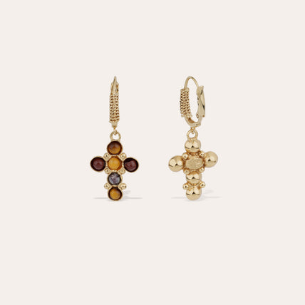 Tao Cruzita Earrings - Tiger's Eye & Carnelian