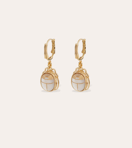 Boucles d'oreilles Tao Scaramouche - Nacre blanche