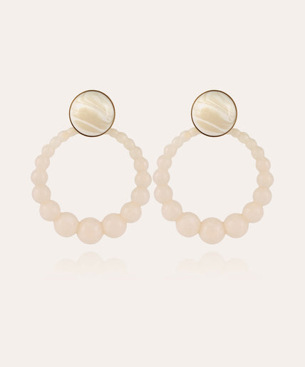 Boucles d'oreilles Andy grand modèle acétate - Blanc