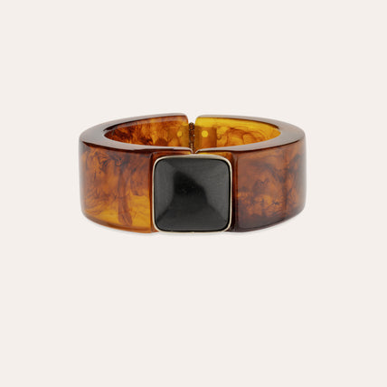 Arty Acetate Bracelet - tortoise - Black Onyx