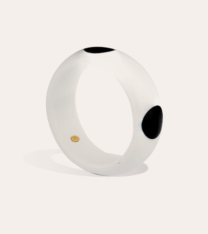 Pulsera Cocci de acetato - Blanco y negro