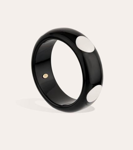 Pulsera Cocci de acetato - Negro y blanco