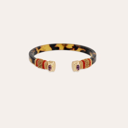 Pulsera Sarina Bis de acetato dorado - Negro