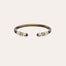 Bracelet Sari acétate grand modèle argenté - Vert-de-gris
