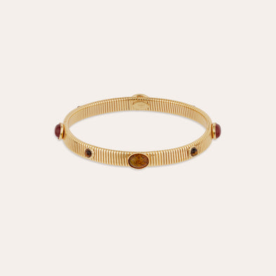 Bracelet Strada petit modèle - Œil de Tigre & Cornaline