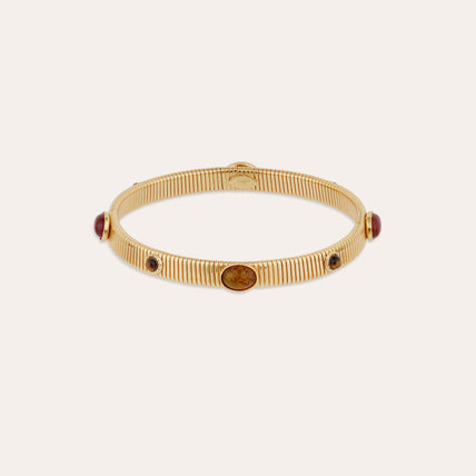Bracelet Strada petit modèle - Œil de Tigre & Cornaline