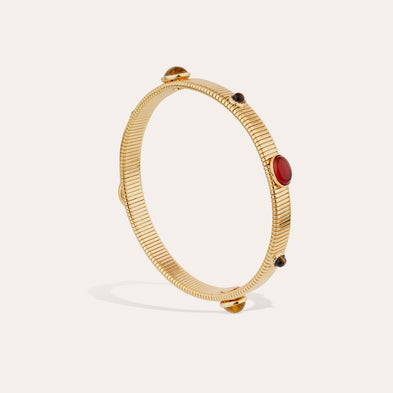 Bracelet Strada petit modèle - Œil de Tigre & Cornaline