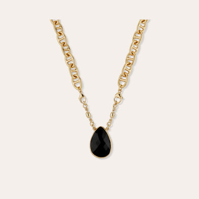 Collier Billy doré - Onyx noir