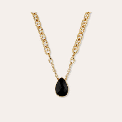 Collier Billy doré - Onyx noir