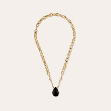 Collier Billy doré - Onyx noir