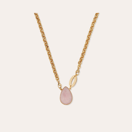 Collier Billy doré - Quartz rose