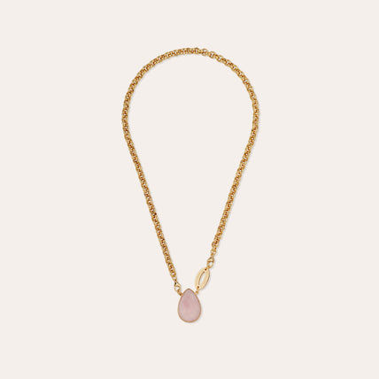 Collier Billy doré - Quartz rose