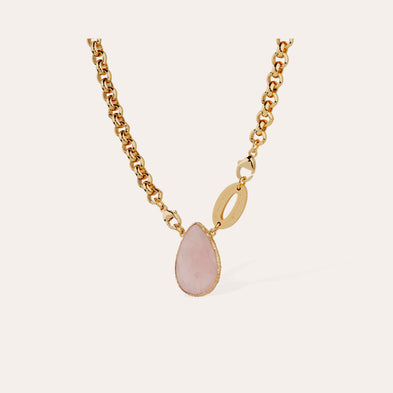 Collier Billy doré - Quartz rose