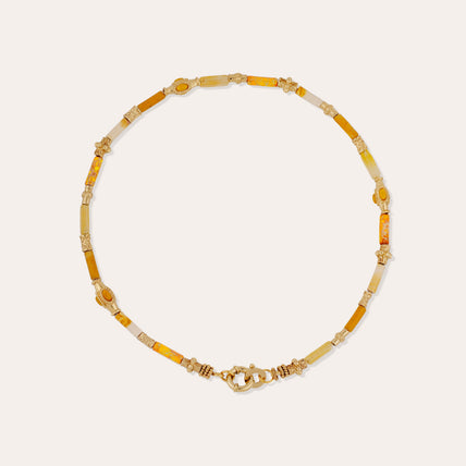 Collier Kali cabochons doré - Hématoïde jaune