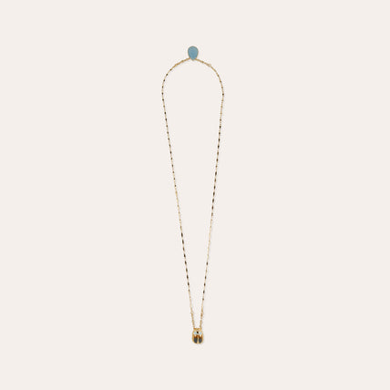 Collier Scapulaire Scaramouche émail - Quartz bleu