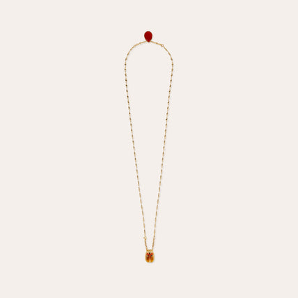 Collier Scapulaire Scaramouche émail - Cornaline