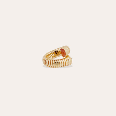 Anillo Antigone dorado - Cornalina