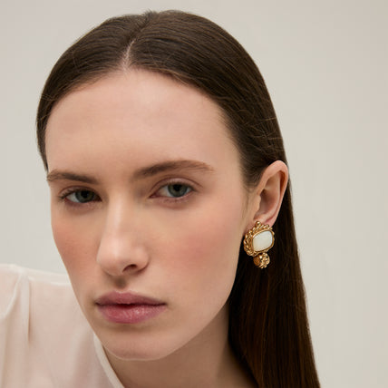 Boucles d'oreilles Amarante - Nacre blanche