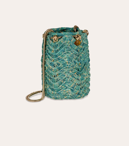 Sac Bourse Palmiers - Turquoise