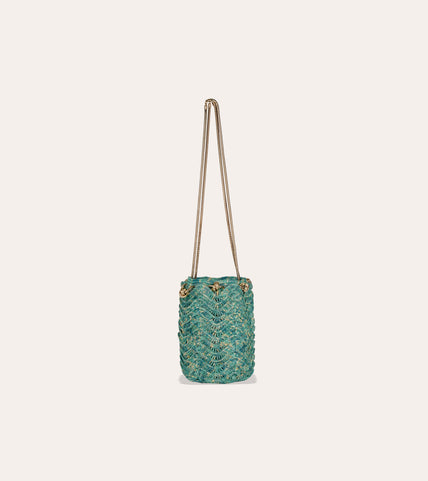 Sac Bourse Palmiers - Turquoise