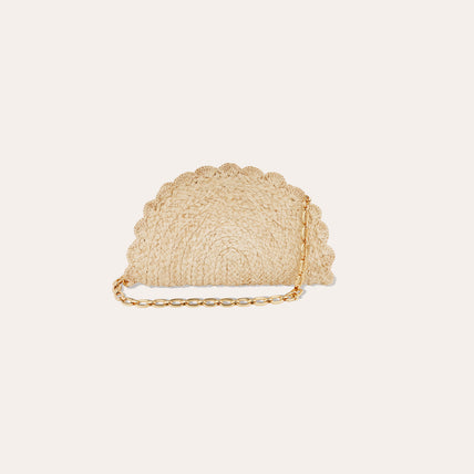 Sac pochette Sun mini raphia - Ecru