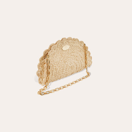 Sac pochette Sun mini raphia - Ecru