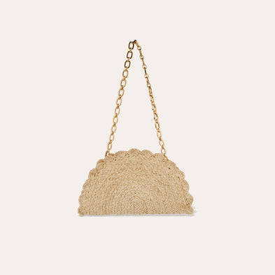 Sac pochette Sun mini raphia - Ecru