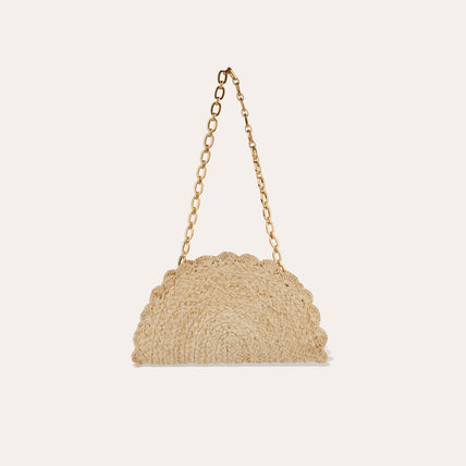 Sac pochette Sun mini raphia - Ecru