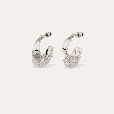 Boucles d'oreilles créoles Almara moyen modèle argentées