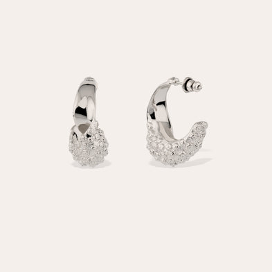 Boucles d'oreilles créoles Almara moyen modèle argentées