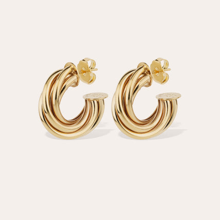 Boucles d'oreilles créoles Atik moyen modèle dorées