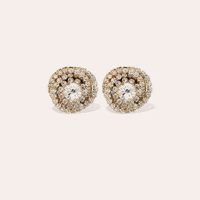 Boucles d'oreilles puce Atika strass dorées