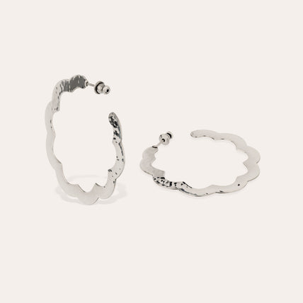 Pendientes de aro «Bolduc Flore» de small size , en plata
