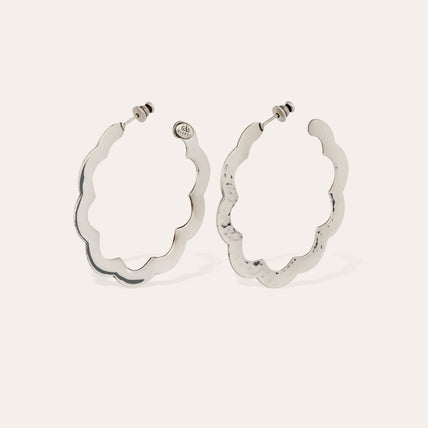 Pendientes de aro «Bolduc Flore» de small size , en plata