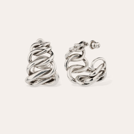 Pendientes de aro Bronx plateados