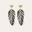 Boucles d'oreilles Cavallo acétate dorées - Noir