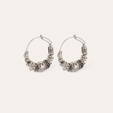 Boucles d'oreilles créoles Aloha mini argentées 