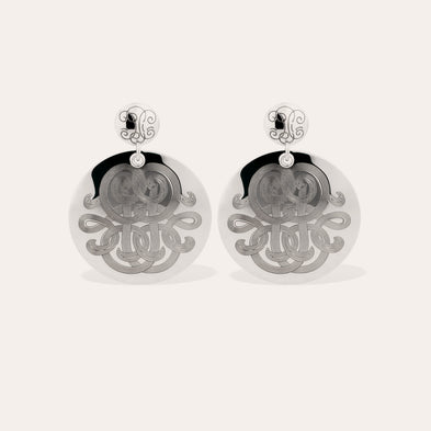 Boucles d'oreilles Diva grand modèle argentées